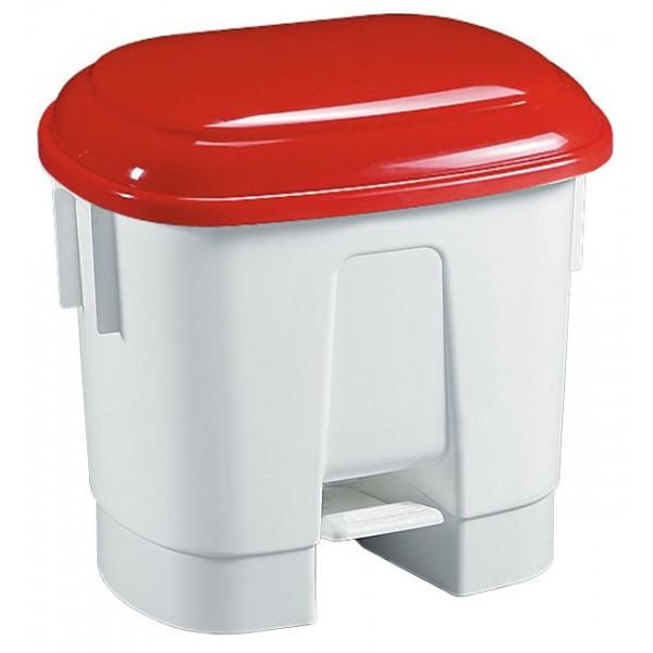 POUBELLE SIRIUS 30L COUVERCLE ROUGE