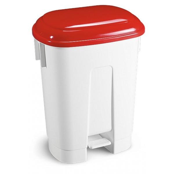 POUBELLE SIRIUS 60L COUVERCLE ROUGE
