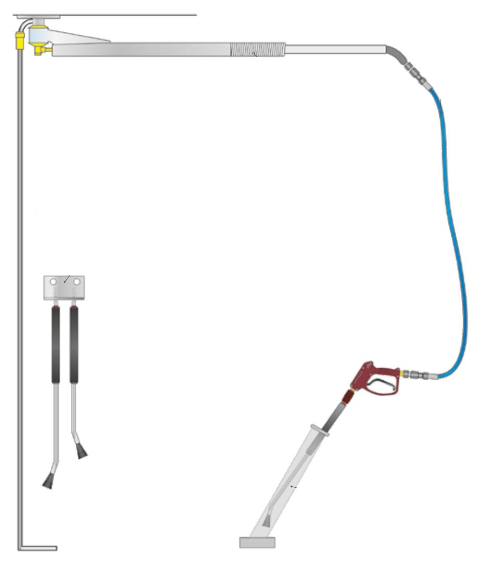 SUPPORT MURAL ACIER INOX POUR LANCES NETTOYEUR HP POSTE FIXE AR PRO