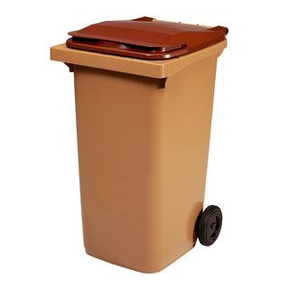 CONTENEUR 2 ROUES 140L BEIGE/MARRON