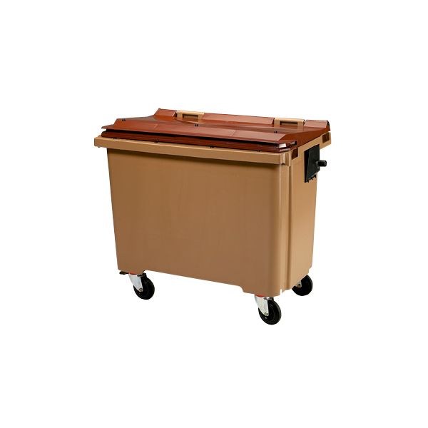 CONTENEUR 4 ROUES 770L BEIGE/MARRON