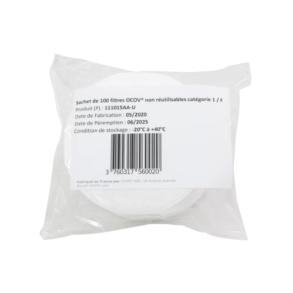 FILTRE OCOV A USAGE UNIQUE (lot de 100)