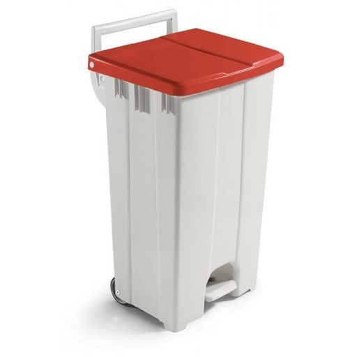 [310301] POUBELLE POLARIS 90 LITRES COUVERCLE ROUGE