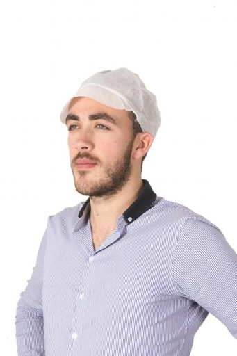 [460310] CASQUETTE A VISIERE NON TISSE BLANC - TU - Boite de 50