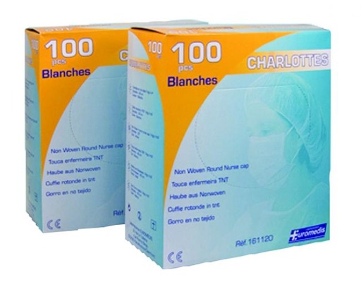 [460311] CHARLOTTE RONDE NON TISSEE BLANC - TU - Boite de 100