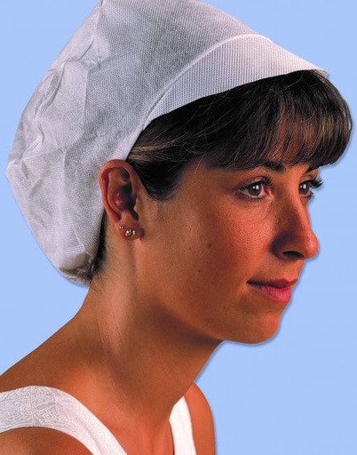 [460313] CASQUETTE A VISIERE AVEC RESILLE NON TISSE BLANC - TU - Boite de 50