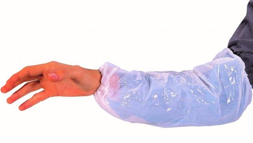 [460315] MANCHETTE DE PROTECTION OPAQUE BLANC AVEC ELASTIQUE - Boite de 100