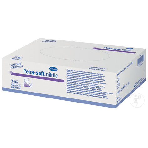 [460203] GANT JETABLE NITRILE BLEU NON POUDRE-Manch.240mm S (6-7)-Boite de 100