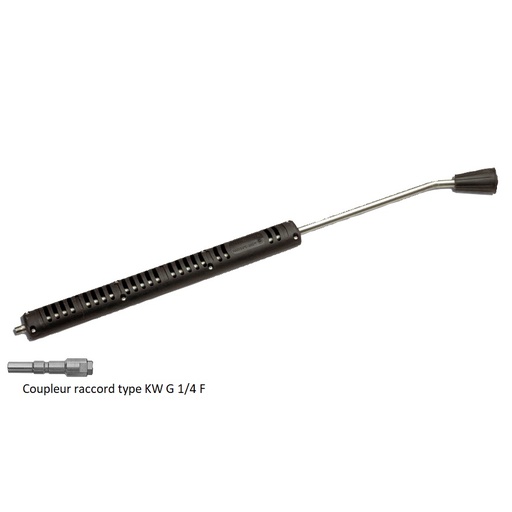 [176355] LANCE SIMPLE 200 cm ACIER CHROME M KW/F G 1/4 COUDE NHP(sans gicleur)