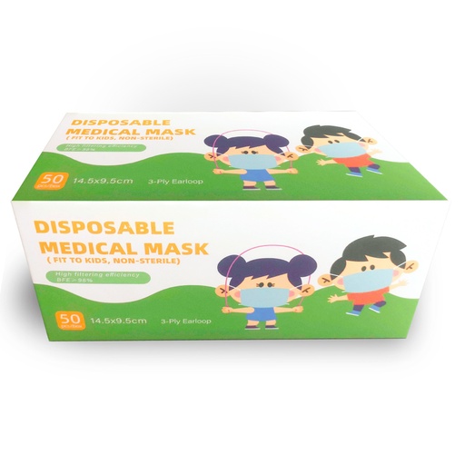 [460341] MASQUE DE PROTECTION TYPE CHIRURGICAL TYPE2R ENFANT (boîte de 50)