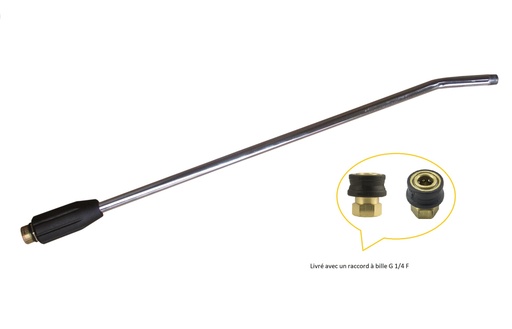 [AR-3600650CPLT] LANCE DEMI SIMPLE 50 cm ZINGUE M 22 RACCORD A BILLES COUDE NHP 1000